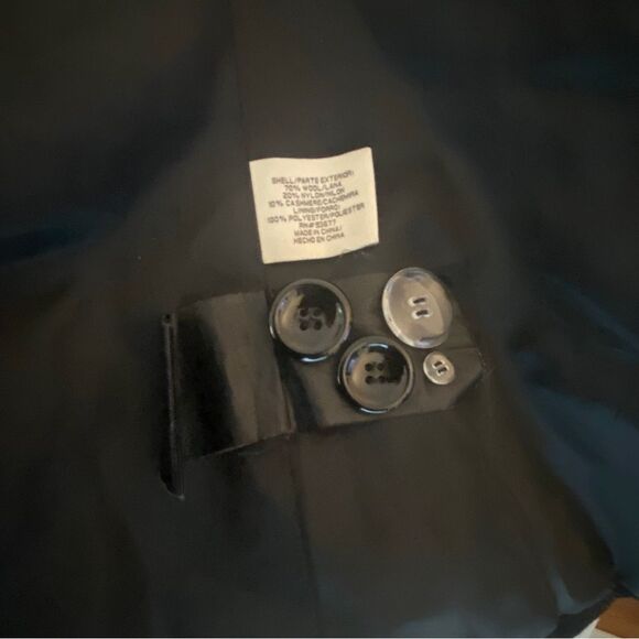 St. John's Bay Black Double Breasted Wool/Cashmere Blend Casual Peacoat Size Lg - Picture 8 of 8